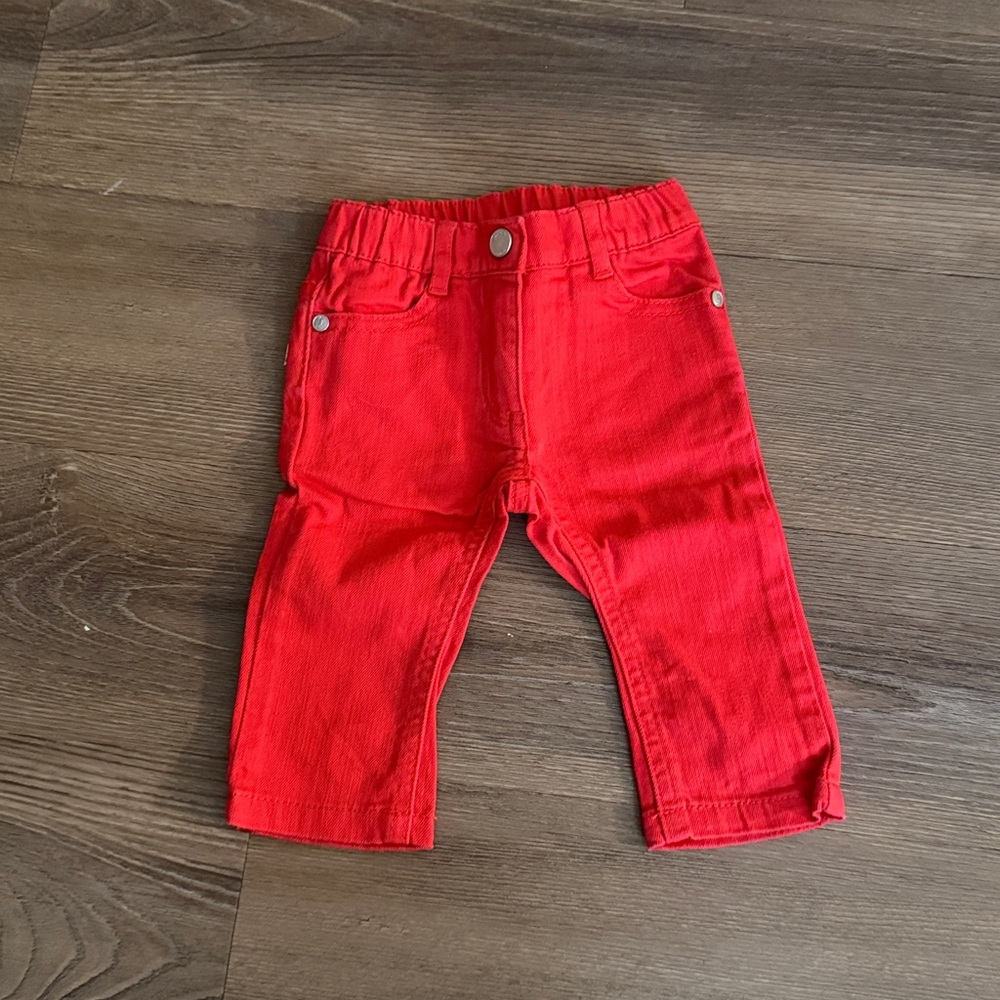 Jacadi white 6 months baby jeans